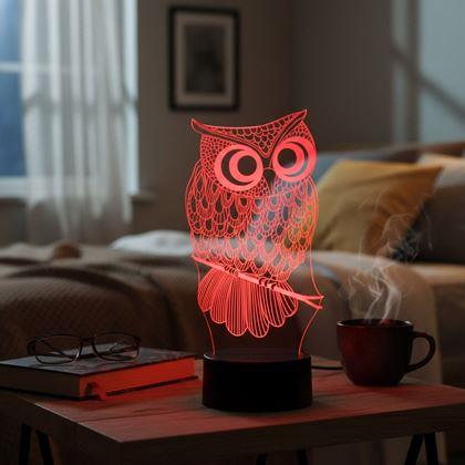 Imaginea din Lampă cu iluzie 3D  -  bufniță