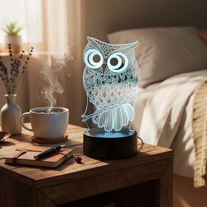 Imaginea din Lampă cu iluzie 3D  -  bufniță