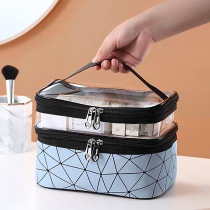 Imaginea din Organizator cosmetice cu două niveluri  -  albastru