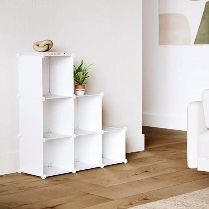 Imaginea din Raft modular 6 cutii  -  alb