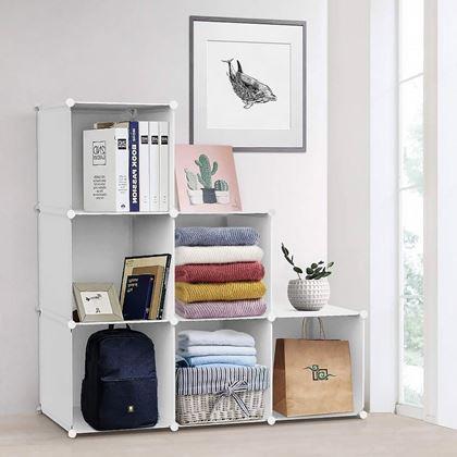 Imaginea din Raft modular 6 cutii  -  alb