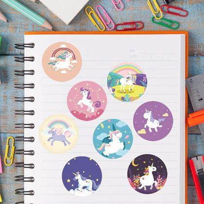 Imaginea din Autocolante pentru copii 500 bucăți - unicorni colorați