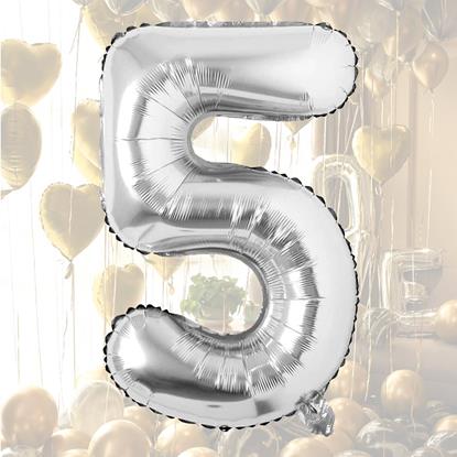 Imaginea Balon maxi 100 cm cifră argintie