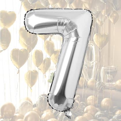 Imaginea din Balon maxi 100 cm cifră argintie -  numărul 7