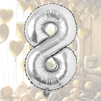 Imaginea Balon maxi 100 cm cifră argintie