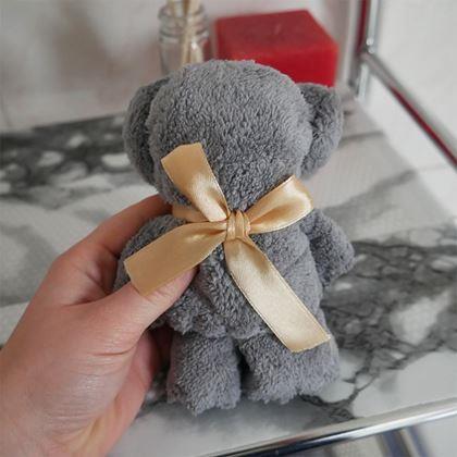 Imaginea din Prosop pentru față ursuleț cu fundiță - gri