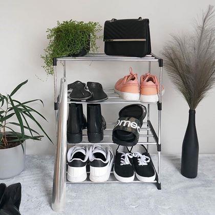 Imaginea din Rack pliabil pentru pantofi  -  negru