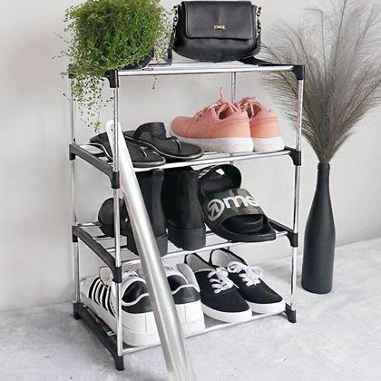 Imaginea din Rack pliabil pentru pantofi  -  negru