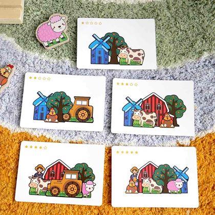 Imaginea din Puzzle spațial din lemn - fermă