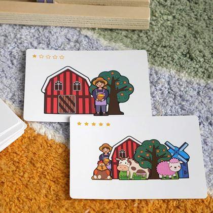 Imaginea din Puzzle spațial din lemn - fermă