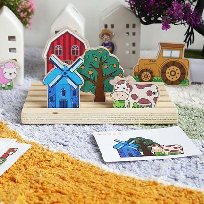 Imaginea din Puzzle spațial din lemn - fermă