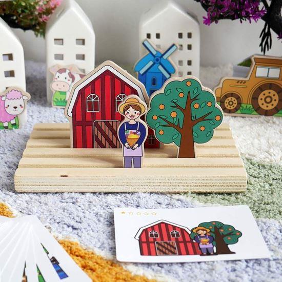 Imaginea din Puzzle spațial din lemn - fermă