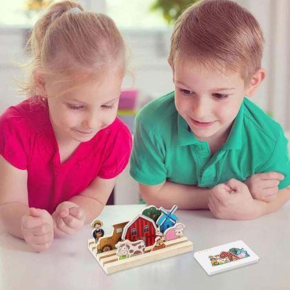 Imaginea din Puzzle spațial din lemn - fermă