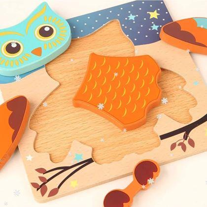 Imaginea din Puzzle din lemn pentru cei mici  -  bufniță