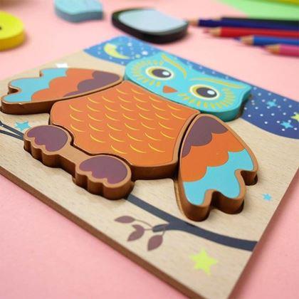 Imaginea din Puzzle din lemn pentru cei mici  -  bufniță