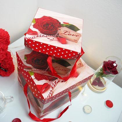 Imaginea din Cutie de cadou 15 cm  - trandafir de Valentine’s Day