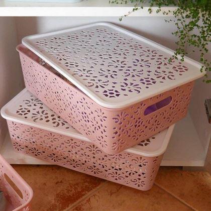 Imaginea din Cutie de depozitare mare cu capac -  roz