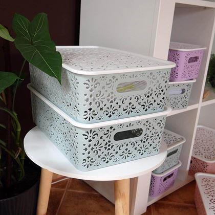 Imaginea din Cutie de depozitare mare cu capac -  albastră