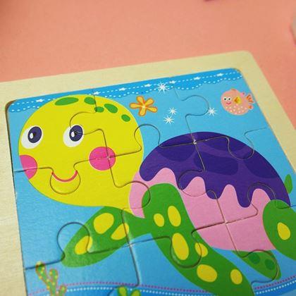 Imaginea din Puzzle din lemn pentru copii - broască țestoasă