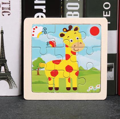 Imaginea din Puzzle din lemn pentru copii - girafă