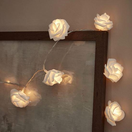 Imaginea din Șirag luminos LED pe baterii cu trandafiri – 20 de flori