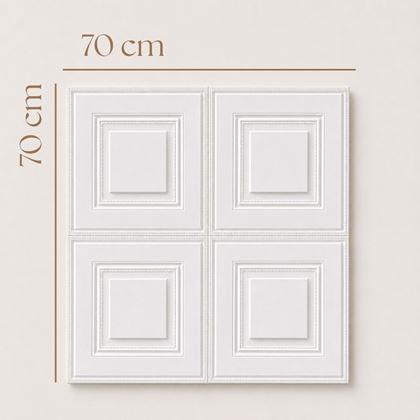 Imaginea din Panou decorativ 3D tip casetă pentru perete, 70x70 cm – alb