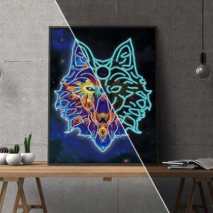 Imaginea din Pictură cu diamante fosforescentă  -  lup