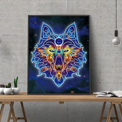 Imaginea din Pictură cu diamante fosforescentă  -  lup