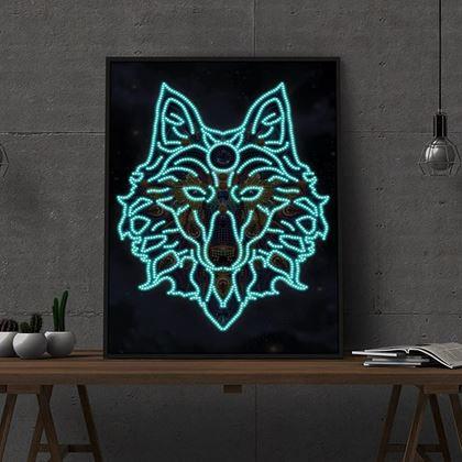 Imaginea din Pictură cu diamante fosforescentă  -  lup