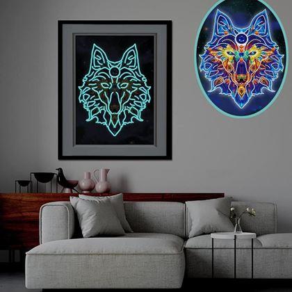 Imaginea din Pictură cu diamante fosforescentă  -  lup