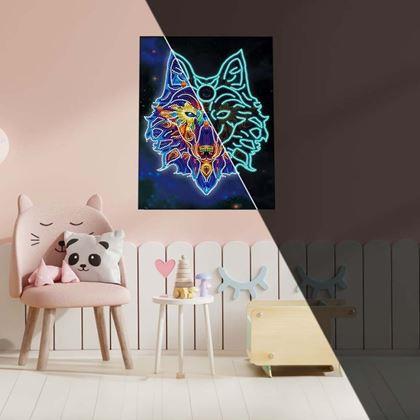 Imaginea din Pictură cu diamante fosforescentă  -  lup