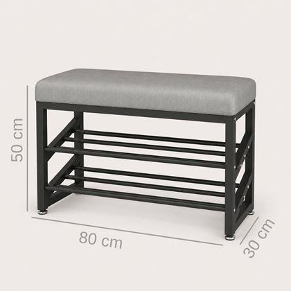 Imaginea din Bancă metalică cu raft pentru încălțăminte