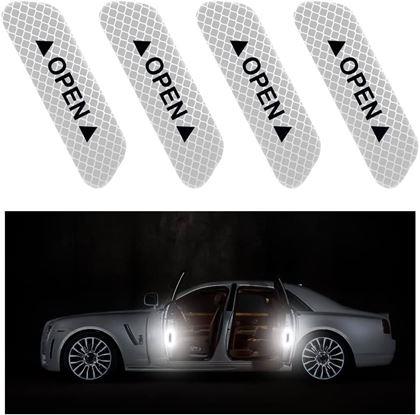Imaginea din Autocolante reflectorizante pentru autoturisme 4 buc  -  alb