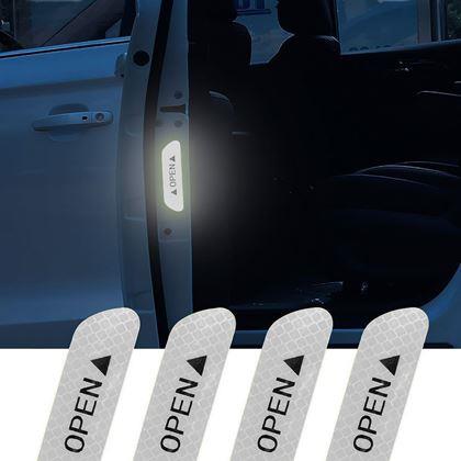 Imaginea din Autocolante reflectorizante pentru autoturisme 4 buc  -  alb