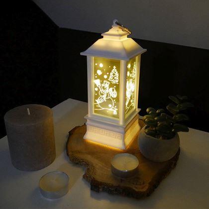 Imaginea din Lanterna de Crăciun cu LED  -  Om de zăpadă