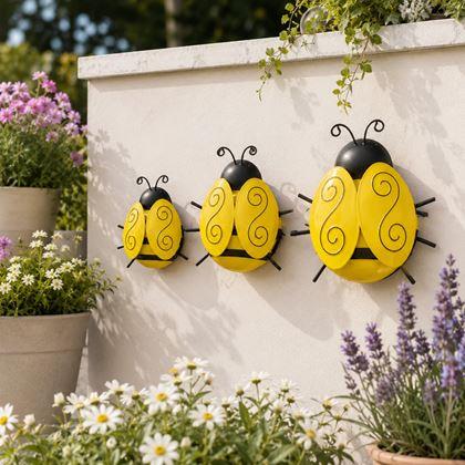 Imaginea din Decorațiune de grădină din metal – albinuțe, 3 bucăți