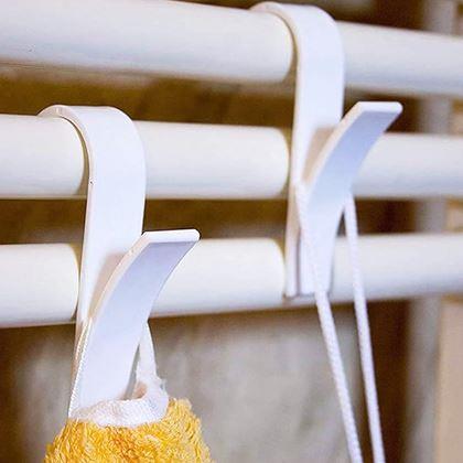 Imaginea din 2 bucăți cârlige de agățat pentru radiator tip scară - albe