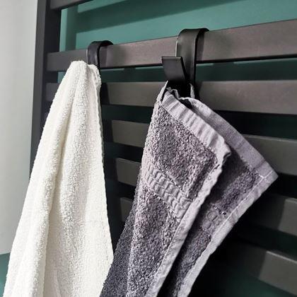 Imaginea din 2 bucăți cârlige de agățat pentru radiator tip scară - negre