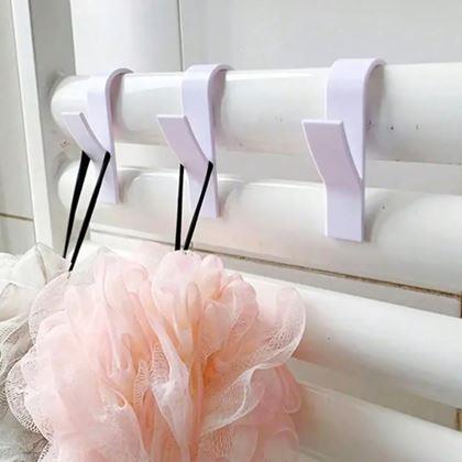Imaginea din 2 bucăți cârlige de agățat pentru radiator tip scară - albe
