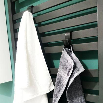 Imaginea din 2 bucăți cârlige de agățat pentru radiator tip scară - negre