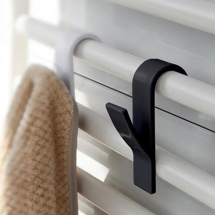 Imaginea din 2 bucăți cârlige de agățat pentru radiator tip scară - albe