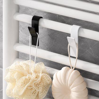 Imaginea din 2 bucăți cârlige de agățat pentru radiator tip scară - albe