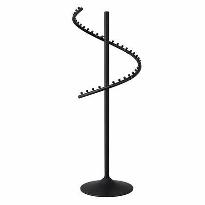 Imaginea din Stand metalic negru rotativ în spirală pentru haine, 180 cm