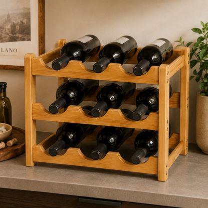 Imaginea Suport din lemn pentru vin, 9 sticle