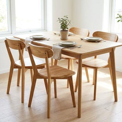 Imaginea din Scaun de dining din lemn, lemn deschis la culoare