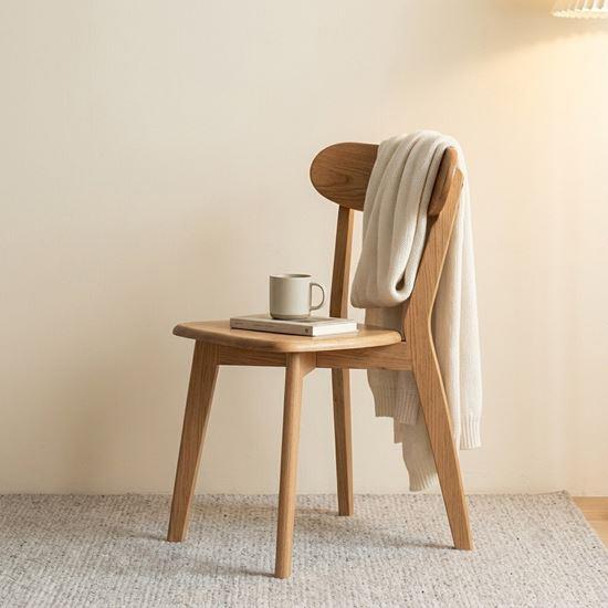 Imaginea din Scaun de dining din lemn, lemn deschis la culoare