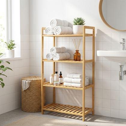 Imaginea din Raft din bambus, 4 rafturi, 50x100 cm