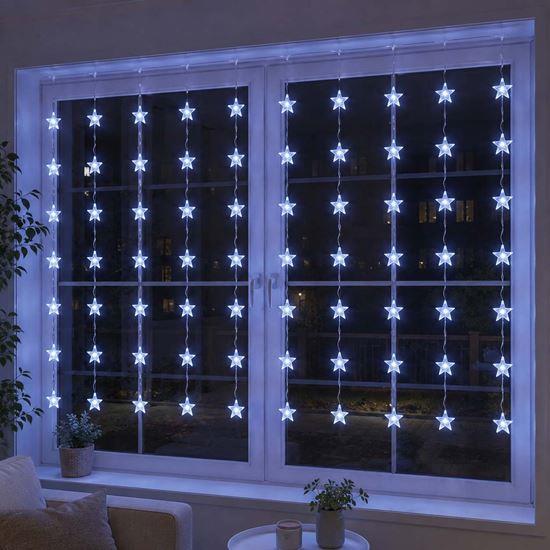 Imaginea din Draperie luminoasă LED de Crăciun cu stele pentru ferestre - lumină rece