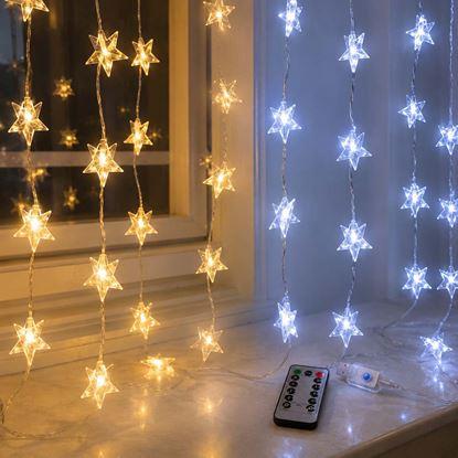 Imaginea Draperie luminoasă LED de Crăciun cu stele pentru ferestre