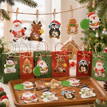 Imaginea din Decorațiuni de Crăciun pentru dulciuri pentru copii, design deosebit, set 12 bucăți